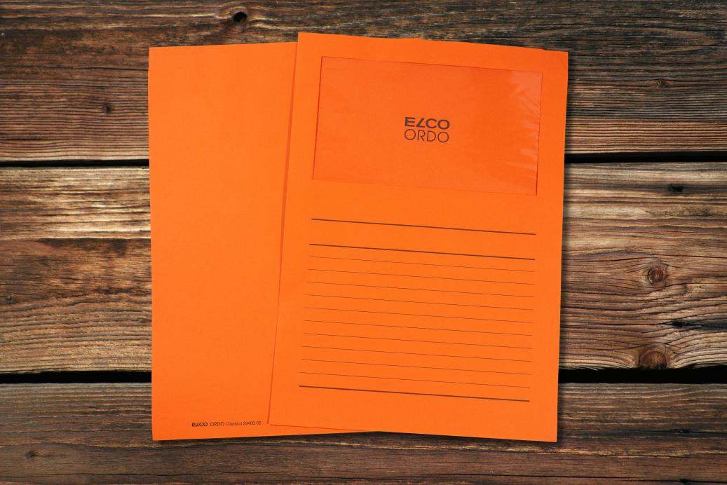 Ordnungsmappen mit Sichtfenster und Linien 220x310 mm Orange 120 g/qm